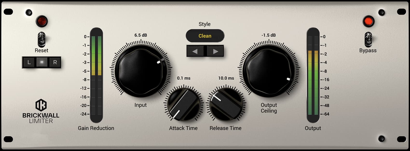 Figure 1 - Brickwall limiter plugin Limiter chart