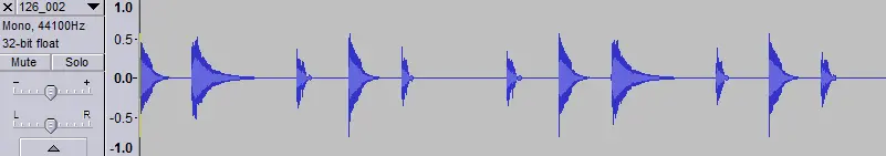 Figure 2 - Uncompressed waveform Uncompressed sound wave